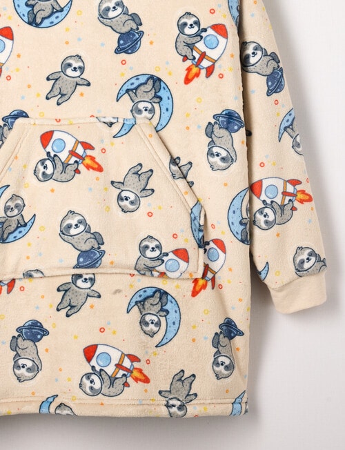 Sleep Squad I Need Space Sloth Oversized Hoodie, Chalk, 8-16 product photo View 03 L