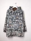 Sleep Squad Camo Oversized Hoodie, Blue, 8-16 product photo