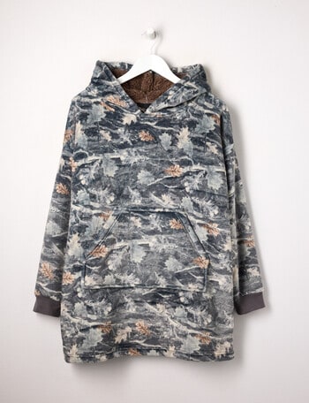Sleep Squad Camo Oversized Hoodie, Blue, 8-16 product photo