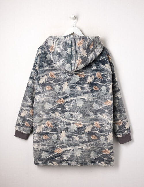 Sleep Squad Camo Oversized Hoodie, Blue, 8-16 product photo View 02 L