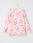 Sleep Mode Bunny Oversized Hoodie, Sorbet Pink, 2-8 product photo