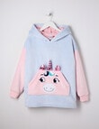 Sleep Mode Unicorn Colour Block Oversized Hoodie, Pink & Blue, 2-8 product photo