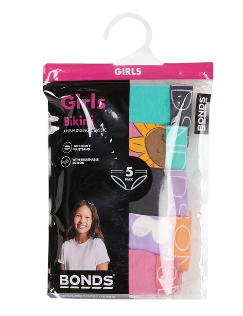 Bonds Sunflower Multipack Bikini Brief, 5-Pack , Pink Multi product photo View 03 L