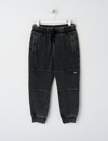 Mac & Ellie Knee Panel Trackpant, Acid Black product photo