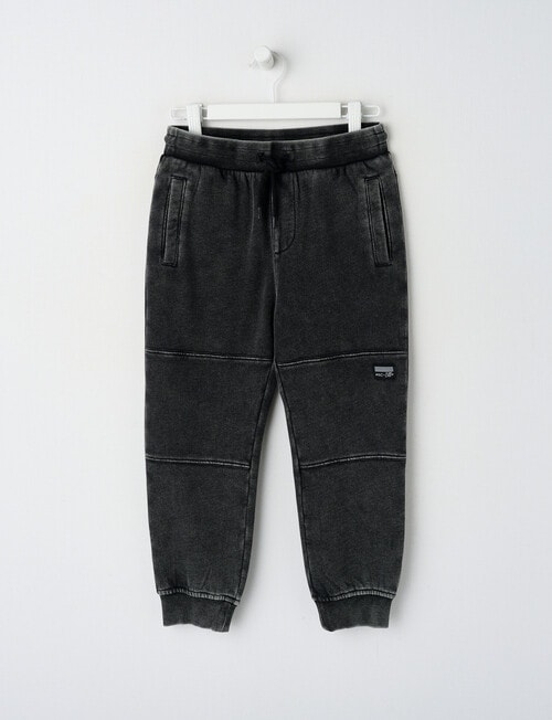Mac & Ellie Knee Panel Trackpant, Acid Black product photo