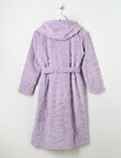 Sleep Squad Bow Jacquard Hooded Robe, Lavender, 8-16 product photo View 02 S