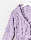 Sleep Squad Bow Jacquard Hooded Robe, Lavender, 8-16 product photo View 03 S