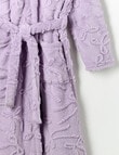 Sleep Squad Bow Jacquard Hooded Robe, Lavender, 8-16 product photo View 04 S