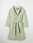 Sleep Squad Heart Jacquard Hooded Robe, Soft Grass, 8-16 product photo