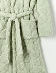 Sleep Squad Heart Jacquard Hooded Robe, Soft Grass, 8-16 product photo View 03 S