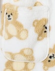 Sleep Squad Bears Printed Shawl Robe, Vanilla, 8-16 product photo View 03 S