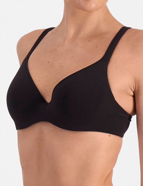 Berlei Barely There Breathe Cotton T-Shirt Bra, Black, B-E product photo View 02 L