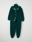 Sleep Mode Dino Onesie, Green, 2-8 product photo View 02 S