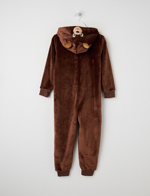 Sleep Mode Bear Onesie, Brown, 2-8 product photo View 02 L