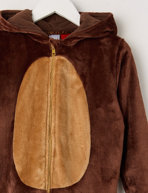 Sleep Mode Bear Onesie, Brown, 2-8 product photo View 03 L