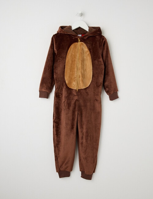 Sleep Mode Bear Onesie, Brown, 2-8 product photo