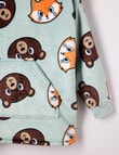 Sleep Mode Bear & Fox Oversized Hoodie, Soft Grass, 2-8 product photo View 03 S