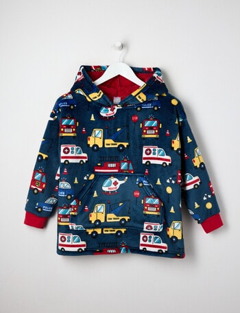 Sleep Mode Emergency Oversized Hoodie, Navy, 2-8 product photo