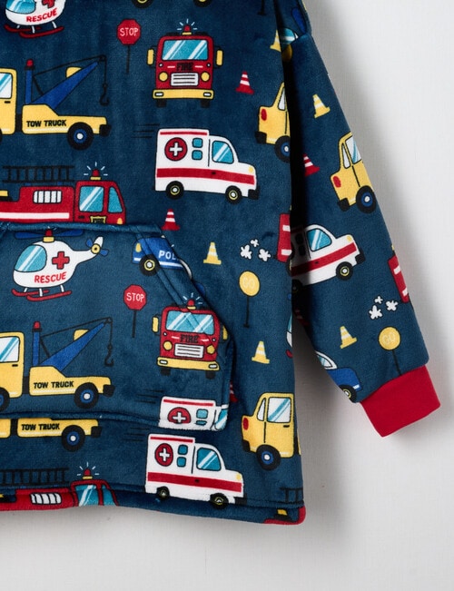 Sleep Mode Emergency Oversized Hoodie, Navy, 2-8 product photo View 03 L