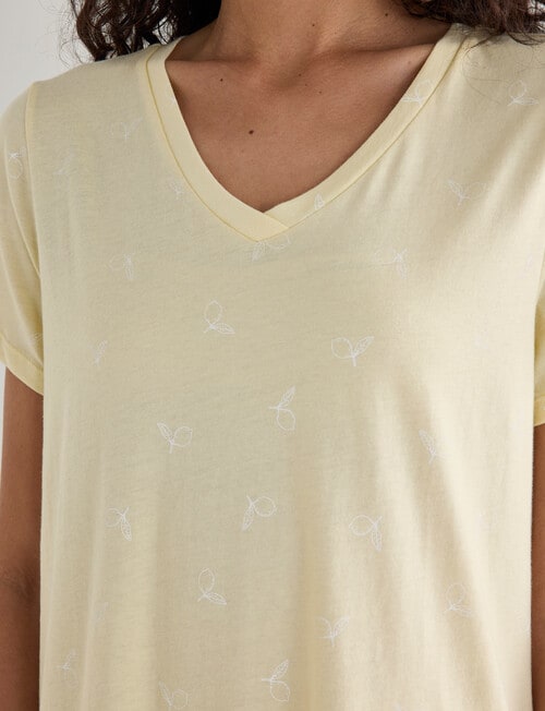 Zest Sleep T-Shirt Nightie, Lemon Lemon product photo View 04 L