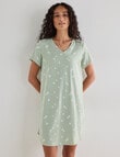 Zest Sleep T-Shirt Nightie, Pistachio Daisy product photo