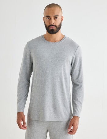 Mazzoni Viscose Rayon from Bamboo Long Sleeve Sleep Top, Grey Marle product photo