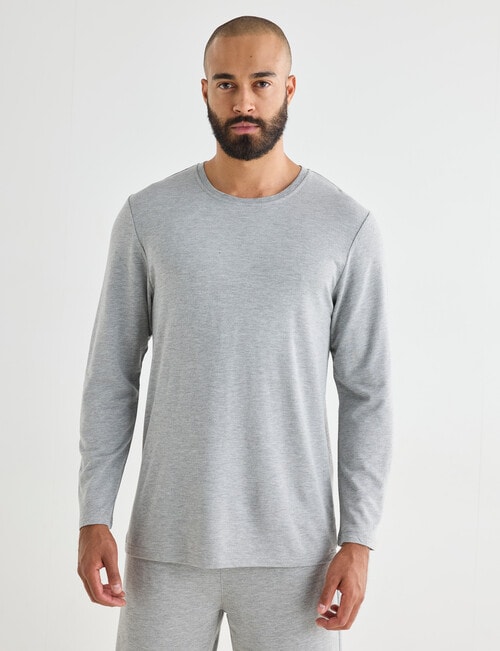 Mazzoni Viscose Rayon from Bamboo Long Sleeve Sleep Top, Grey Marle product photo