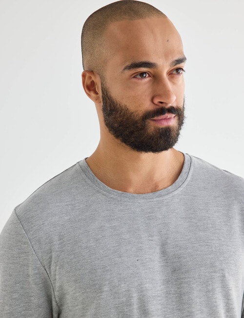 Mazzoni Viscose Rayon from Bamboo Long Sleeve Sleep Top, Grey Marle product photo View 04 L