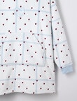 Sleep Squad Checks & Hearts Oversized Hoodie, Moonstone Blue & White, 8-16 product photo View 03 S