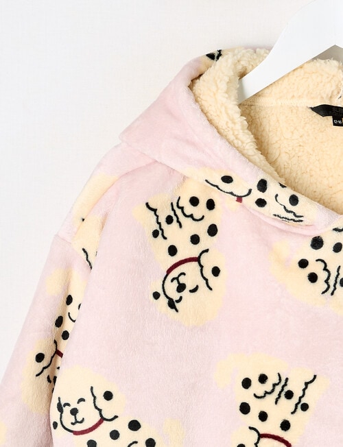 Sleep Squad Puppy Oversized Hoodie, Pink, 8-16 product photo View 03 L
