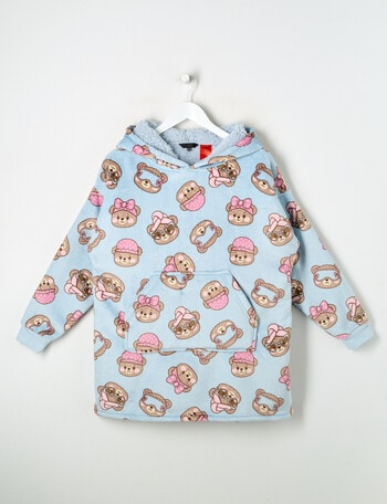 Sleep Squad Self Care Teddy Oversized Hoodie, Blue, 8-16 product photo