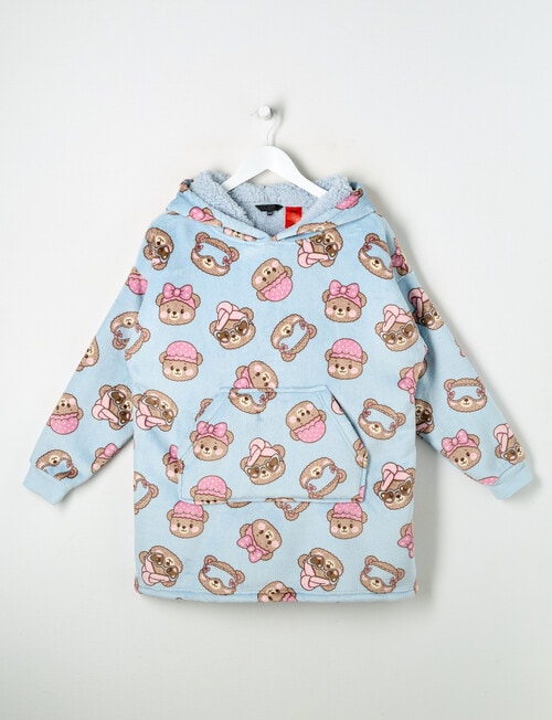 Sleep Squad Self Care Teddy Oversized Hoodie, Blue, 8-16 product photo