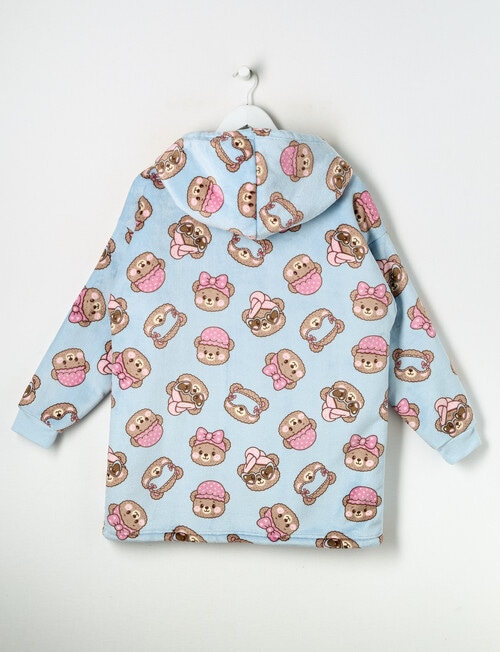 Sleep Squad Self Care Teddy Oversized Hoodie, Blue, 8-16 product photo View 02 L
