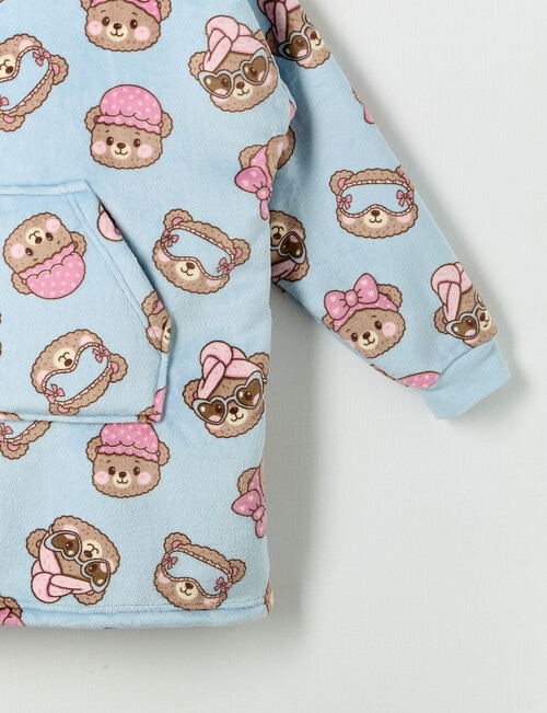 Sleep Squad Self Care Teddy Oversized Hoodie, Blue, 8-16 product photo View 03 L