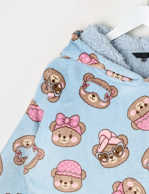 Sleep Squad Self Care Teddy Oversized Hoodie, Blue, 8-16 product photo View 04 L