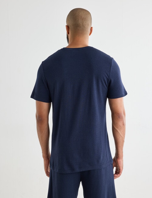 Mazzoni Viscose Rayon from Bamboo Short Sleeve Sleep Tee, Navy product photo View 02 L