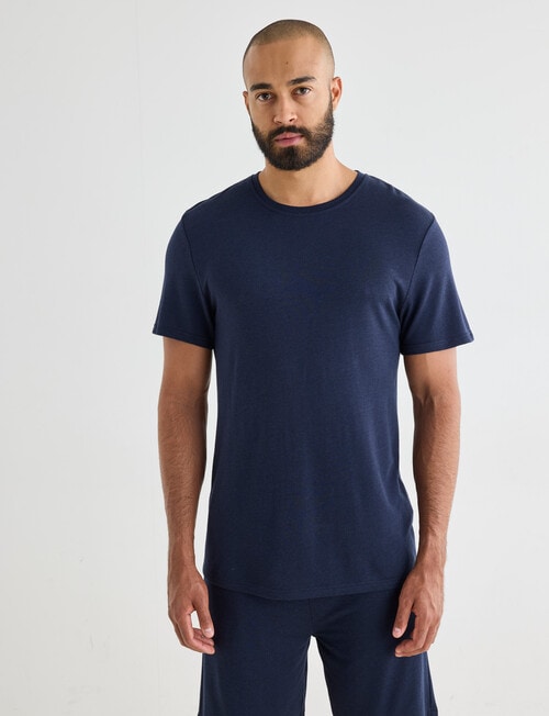 Mazzoni Viscose Rayon from Bamboo Short Sleeve Sleep Tee, Navy product photo View 05 L
