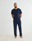 Mazzoni Viscose Rayon from Bamboo Short Sleeve Sleep Tee, Navy product photo View 06 S