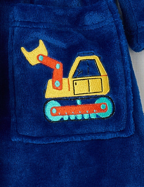 Sleep Mode Construction Embroidered Robe, Electric Indigo, 2-8 product photo View 03 L