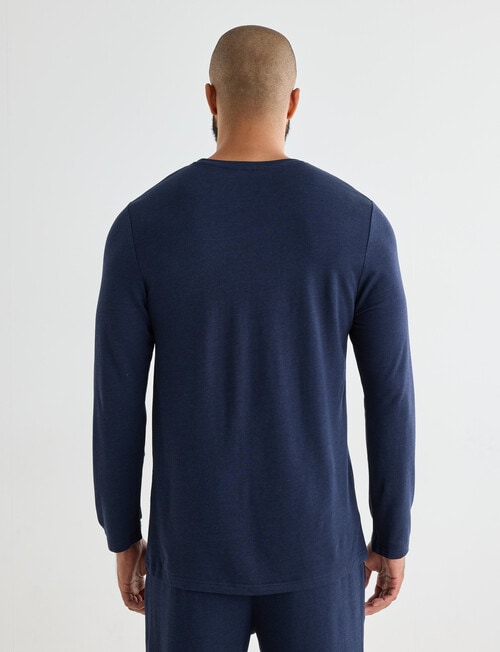Mazzoni Viscose Rayon from Bamboo Long Sleeve Sleep Top, Navy product photo View 02 L