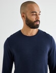 Mazzoni Viscose Rayon from Bamboo Long Sleeve Sleep Top, Navy product photo View 04 S