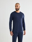 Mazzoni Viscose Rayon from Bamboo Long Sleeve Sleep Top, Navy product photo View 05 S