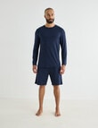 Mazzoni Viscose Rayon from Bamboo Long Sleeve Sleep Top, Navy product photo View 06 S