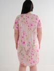 Studio Curve Sleep T-Shirt Nightie, Vintage Blush Print product photo View 02 S