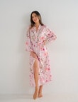 Whistle Sleep Satin Robe, Vintage Blush Print product photo View 03 S