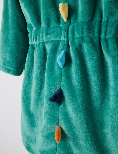 Sleep Mode Dino Spikes Character Robe, Green, 2-8 product photo View 04 L