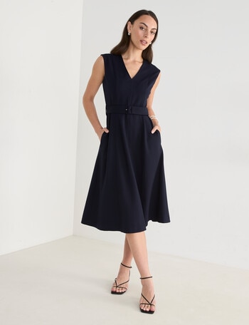 Oliver Black Sleeveless Ponte Dress, Midnight product photo