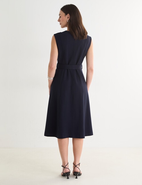 Oliver Black Sleeveless Ponte Dress, Midnight product photo View 02 L
