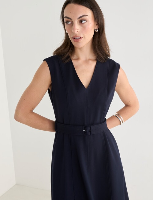 Oliver Black Sleeveless Ponte Dress, Midnight product photo View 06 L