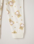 Sleep Squad Love Heart Bear Knit Long PJ Set, Vanilla, 8-16 product photo View 03 S
